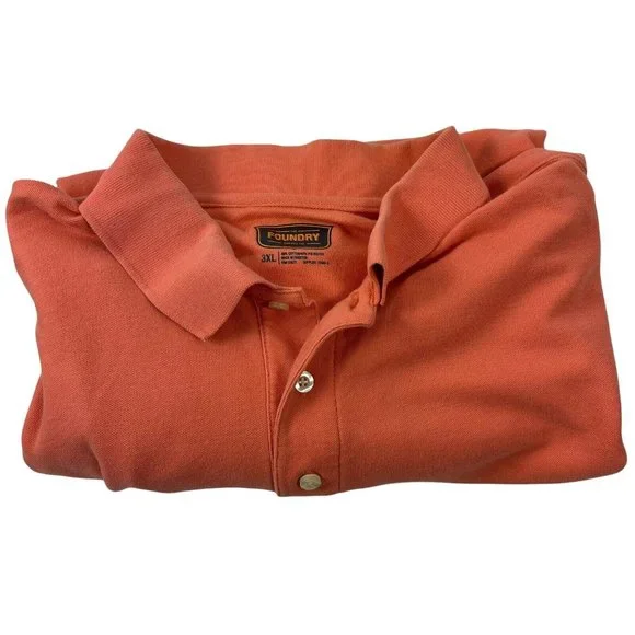 Foundry Men's Short Sleeve Polo Shirt Coral Color Size 3XL - Picture 7 of 7